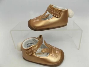 Carter's 'ESTI' Baby Girl Rose Gold Bunny Every Step Shoes SZ 2.5 T, NEW OB - Picture 1 of 5