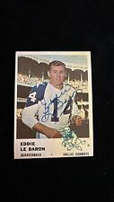 EDDIE LeBARON 1961 Fleer Signed Autographed Football card #40 Dallas Cowboys COA