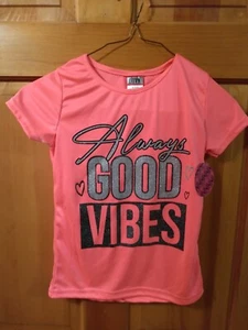 Girl's DIVA Hot Pink Graphic T Shirt Always Good Vibes Size 6-6X NWT - Picture 1 of 1