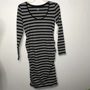 Old Navy Maternity Dress Women's Size XS Striped Long Sleeves Scoop Neck NWT - Picture 1 of 9