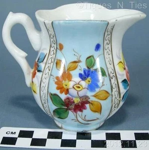 Antique Hand Painted Floral & Gold Creamer Unmarked Germany Czech Old Paris? (FF - Picture 1 of 6