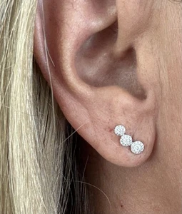 Gorgeous! Shy Creations Round Diamond Climber Earrings - Picture 1 of 2