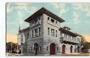 Central Fire Station Honolulu~Antiq.Wall-Nichols M-3924 Postcard 1912 Hawaii -L1 - Picture 1 of 4