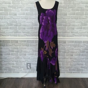Vintage Y2K Perlen Blumen Maxikleid Fee Whimseygoth Grunge Taschentuchsaum 18 - Bild 1 von 10