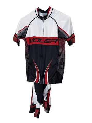 Voler Велоспорт нагрудник брюки мужчин M красный черный с подкладкой велосипед шорты рукав джерси комплект - Изображение 1 из 4