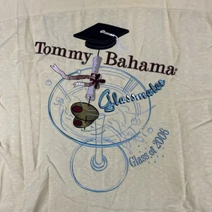 Camicia Tommy Bahama grande seta ricamata Glassmates 2006 berretto laurea Martini - Foto 1 di 10