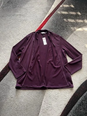 Cárdigan Calvin Klein ciruela púrpura frente abierto XL Foto 1 de 3