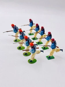Britains: Paris Office - 9 x French Zouaves Charging - 1905 / 1909 Issues - Rare - Picture 1 of 12