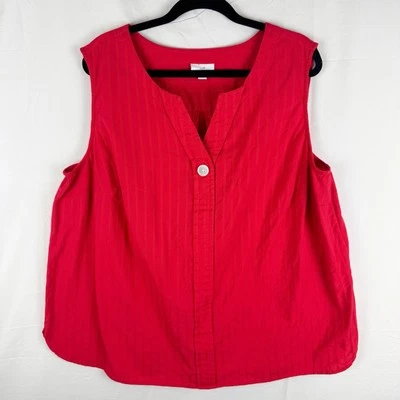 Top Jill Rojo Talla 3X Sin Mangas Cuello en V 100% Algodón Foto 1 de 4