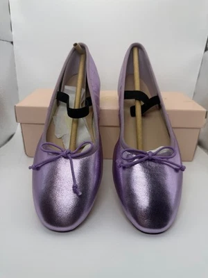 Pisos de ballet para mujer metálicos morados lazo punta redonda talla 8 nuevos en caja regalo para ella Foto 1 de 4
