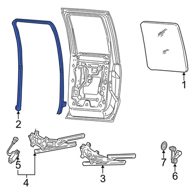 For Ford F-250 Super Duty 1999-2016 Ford DC3Z2625766A Rear Right Window Channel Foto 1 de 3