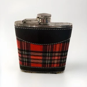 Tartan Plaid Flask 6oz Stainless Steel. Please See Pictures For Measurements. - Picture 1 of 5