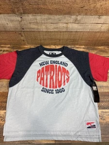 NEW ENGLAND PATRIOTS NFL NEW ERA WOMEN'S COLOR BLOCK SHORT SLEEVE SHIRT MEDIUM - Picture 1 of 6