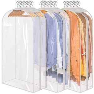 10" Gusseted Clear Garment Bags for Hanging Clothes Suit Bags for Closet Stor... - Picture 1 of 7