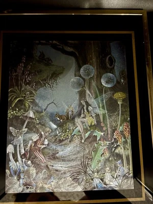 "Impresión artística en papel de aluminio Dufex 1989 vintage - hadas - la primera reunión 14"" X 11""" Foto 1 de 4