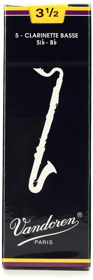 Vandoren Traditional Bass Clarinet Reeds - 3.5 (5-pack) (3-pack) Bundle - Image 1 of 1