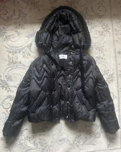 Coach Black Hooded Down / Feathers Short Coat Oversized Size XS ( 8-10) - Picture 1 of 17
