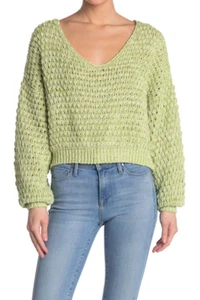 Combo de suéter Free People talla XS coco cuello en V verde kiwi crema nuevo con etiquetas ke12 - Imagen 1 de 3