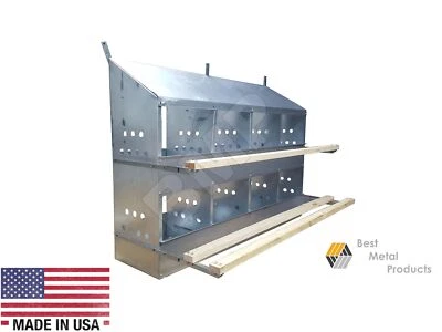 BMP 8 Hole Heavy Duty 23ga Galvanized Chicken Nesting Laying Roost Box 0300113