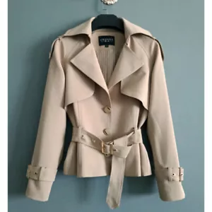 Spring Women Slim Solid Color Jacket Lapel Longsleeve Belt Coat Elegant Workwear - Picture 1 of 13