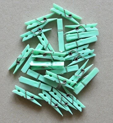 Kunststoff Klammer Mint 32x5 mm Basteln Klammer Wäscheklammer mini Clip 24 Stück - Bild 1 von 4