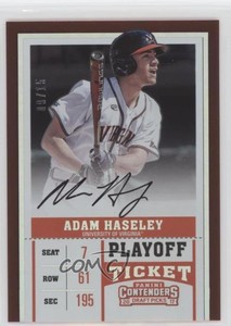 2017 Panini Contenders Draft Picks Playoff Ticket /15 Adam Haseley (Batting)