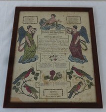 Antique Penna. Tauf Schein Fraktur Berks County by Johann Ritter