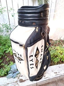 Belding Sports SNAKE EYES Leather Golf Bag with Rain Hood Cover Black and White - Picture 1 of 19