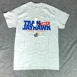 Kansas Jayhawks Mens Shirt Small Gray Tee Short Sleeve Sports NCAA Football A2 - Picture 1 of 7