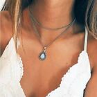 Water Drop Stone Necklace - Boho Pendant Collar Choker Women Fashion Jewelries