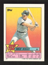 1989 Topps Stickers   Wade Boggs #7 Boston Red Sox