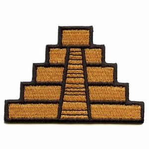 Mayan Pyramid Embroidered Iron On Patch - Picture 1 of 2