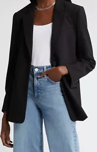 Nordstrom Blazer L NWOT $149.00 Relaxed Fit Black - Picture 1 of 17