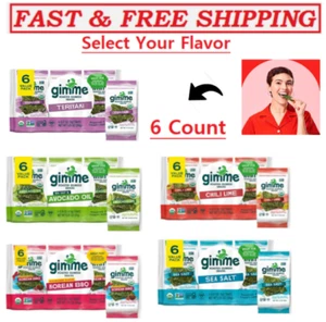 (6 Count)Gimme Seaweed Organic Premium Roasted Seaweed Snacks,(Select Flavor) - Picture 1 of 10