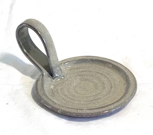 Pretty Studio Art Pottery Chamber Pillar Candle Holder Blue Gray Unmarked - Picture 1 of 4