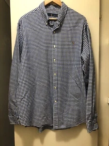 NEW MENS XXL POLO RALPH LAUREN LS SHIRT Blue and White Check - Picture 1 of 7