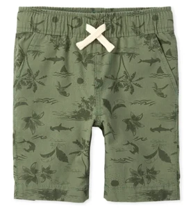 The Children's Place TCP Boys Print Pull On Jogger Shorts Blue Olive green Blue - Picture 1 of 22