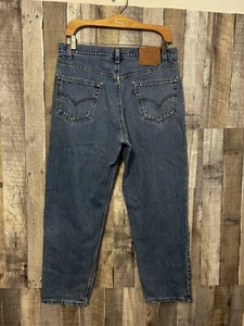Vintage 90s Levi’s 550 Denim Dark wash Regular Straight Leg Jeans 36x30 VTG USA - Picture 1 of 13