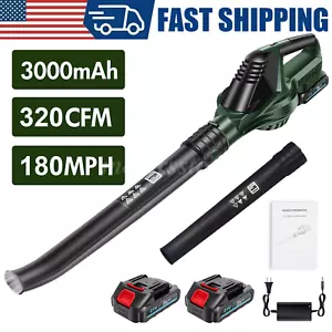 21V Cordless Leaf Blower 120CFM 100MPH Battery Powered Leaf Blower for Garden US - Picture 1 of 22