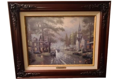 Hometown Evening - Thomas Kinkade 带框印花 15 x 11 — 第 1/4 张图片