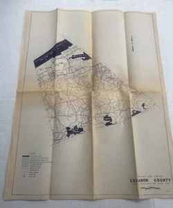 Vintage Lebanon County Pennsylvania Game Commission Map 1980 - Picture 1 of 6