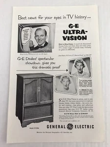 General Electric G E Ultravision TV Vtg 1953 Print Ad Bing Crosby Joan Davis - Picture 1 of 3