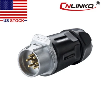 CNLINKO 7 Pin Power Signal Circular Connector Male Docking Plug Waterproof IP67 - Image 1 of 3