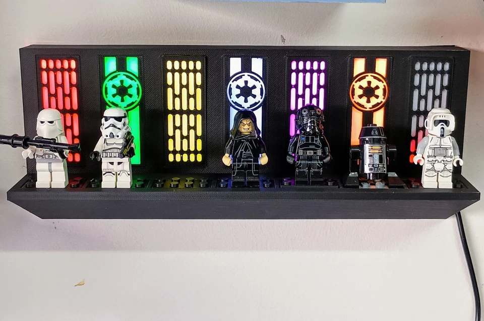 Minifigura LEGO Star Wars soporte de exhibición montado en la pared con iluminación LED RGB Foto 1 de 4