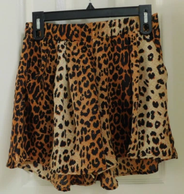 L&B Lucky & Blessed Womens Leopard Print Wide Leg Shorts with Pockets Medium NEW - Image 1 of 4