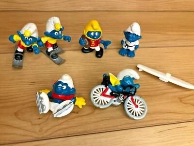 Lote de bonecos esportivos antigos Schleich Peyo década de 1970 1980 SMURFS - Imagem 1 de 4