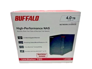 NEW Buffalo LinkStation 720 4TB Hard Drives Included NAS [2 x 2TB, 2 Bay] LS720D - Afbeelding 1 van 9