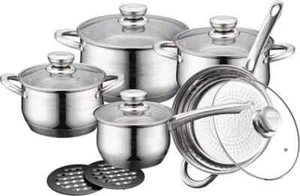 Royalty Line Set Batteria Di Pentole Pentole, padelle in acciaio inox 12 pezzi - Foto 1 di 5