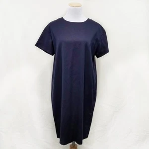 Proenza Schouler wool cashmere dress navy blue shift mini keyhole pockets NEW 6 - Picture 1 of 5