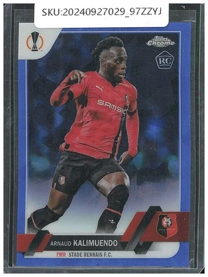 2023 Topps Chrome UEFA Club Competitions Arnaud Kalimuendo Base RC #107 - Image 1 of 2